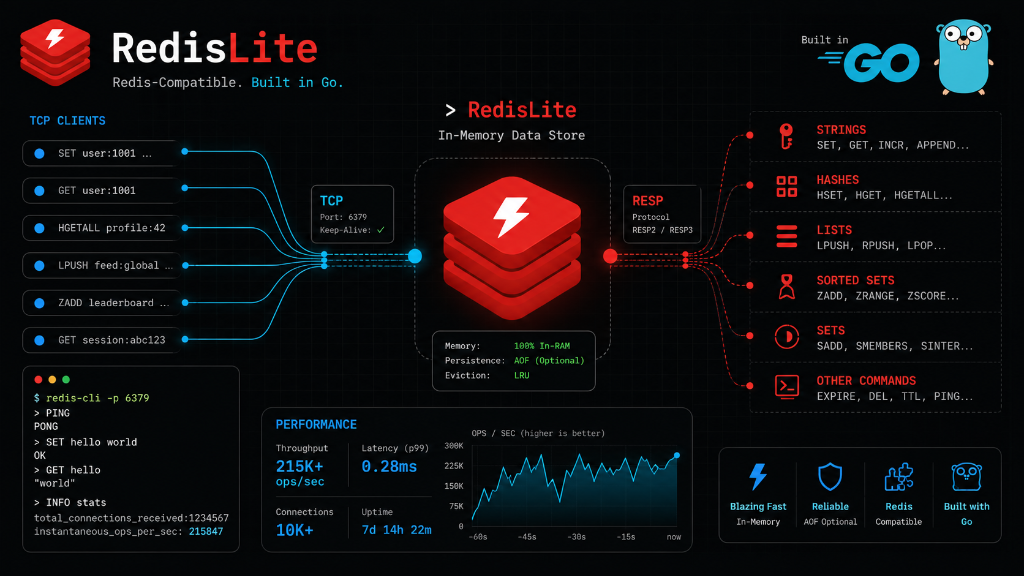 RedisLite System Architecture and Performance Dashboard